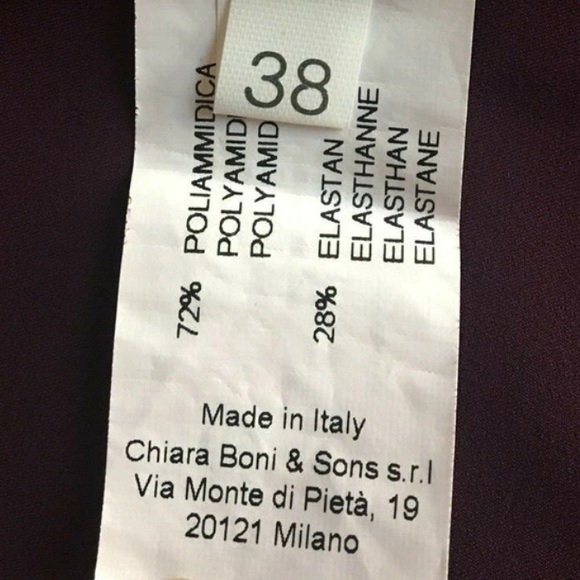 Chiara Boni Adela Purple Merlot Peplum Ruffle Stretch Gown, 3/4 Sleeves, 38/2/XS - Picture 10 of 12